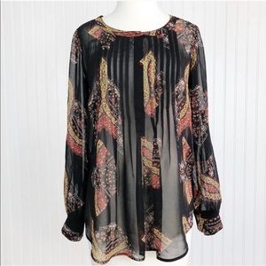 Daniel Rainn Over Sized Sheer Blouse Paisley S